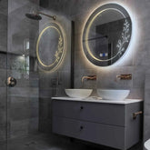 Espejo LED Redondo | Botones táctiles | Función antivaho | Temperatura de color ajustable - Reyze Seria Good Vibes Model 3